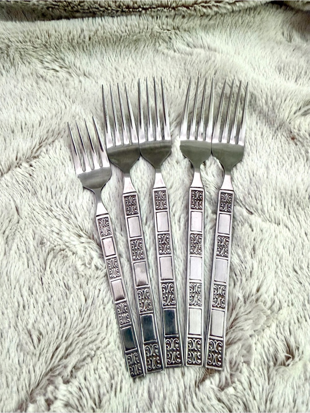 Vintage 1970 Rebacraft stainless steel forks set of 4 with bonus small fork